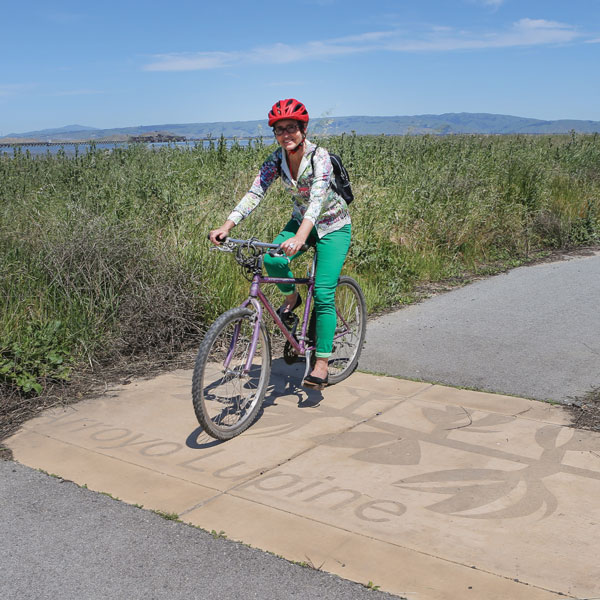 woman on bicycle