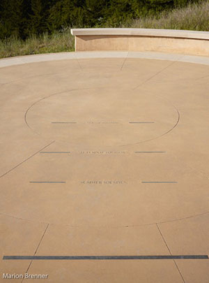 Solar calendar at POST Council Circle.