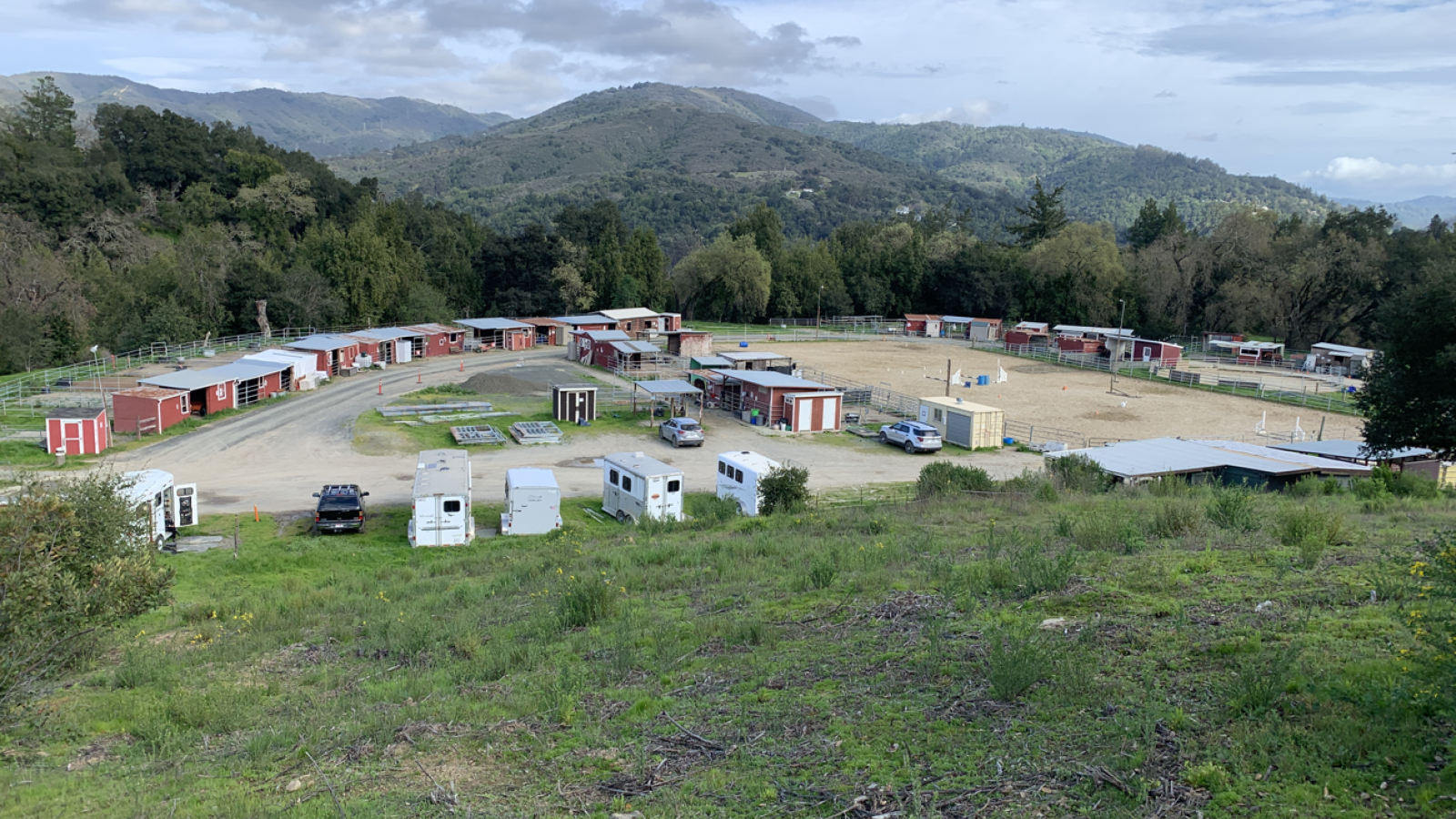 Bear creek stables view of paddocks
