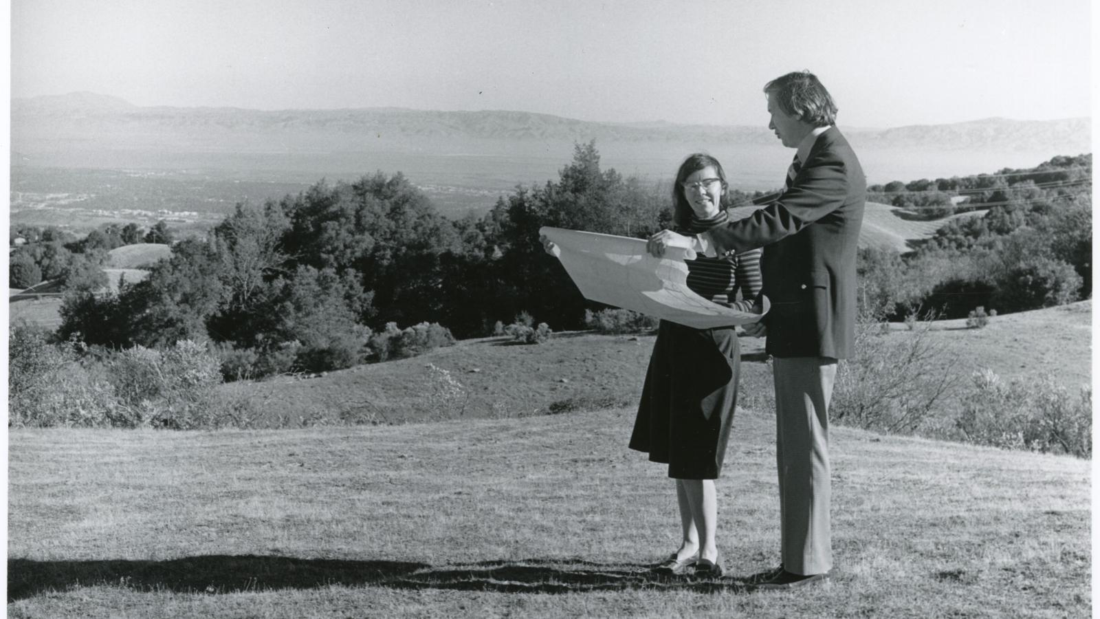 Nonette Hanko and Herb Grench at Foothills Open Space Preserve in 1974