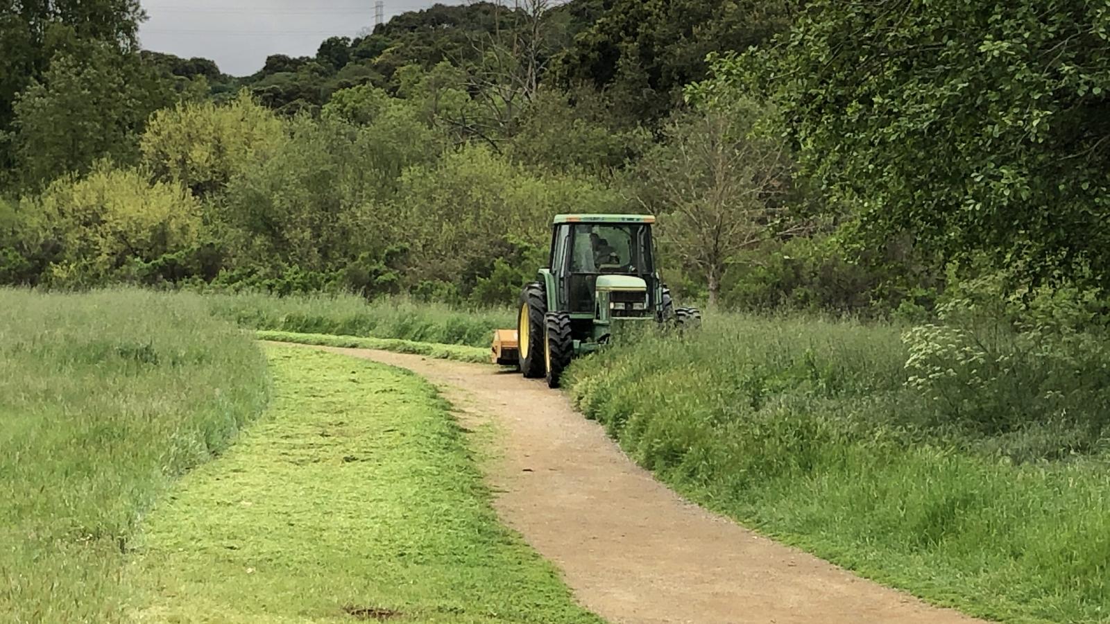 Rancho San Antonio Preserve mowing for fire safety, April 2020