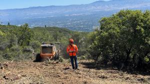Man uses remote controlled "BurnBot" to conduct ecologically sensitive vegetation removal