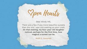 Open Hearts Submission: Mudit G., Sunnyvale