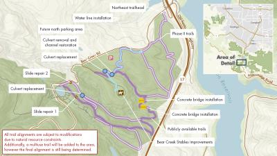 Map of projects in Bear Creek Redwoods Phase 2