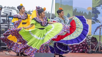 Young folklorico dancers with the south coast nonprofit Ayudando Latinos a Soñar'S (ALAS) performed during Midpen's 50th anniversary Coastside Community Celebration in Half Moon Bay on September 10. (Jack Owicki)