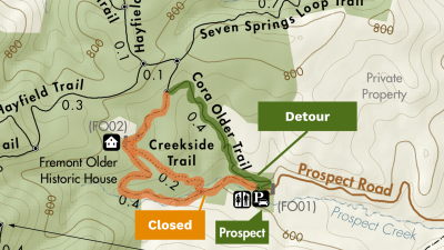 Fremont Older Detour Map - Prospect Road Closure