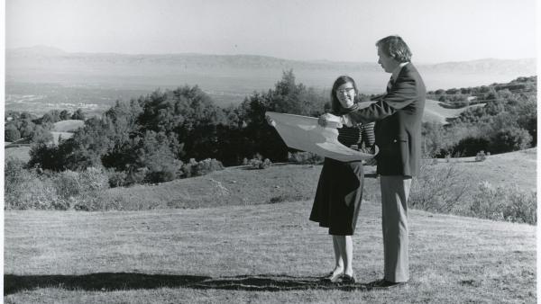 Nonette Hanko and Herb Grench at Foothills Open Space Preserve in 1974