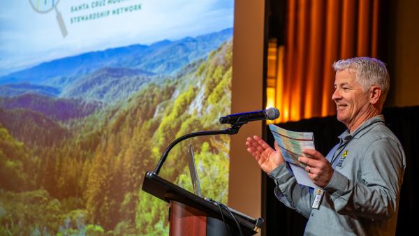 Midpen Natural Resources department manager speaking at the first Science and Stewardship Symposium
