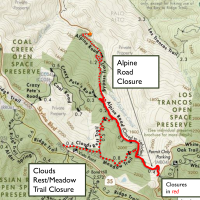 map of Coal Creek Preserve trail closures