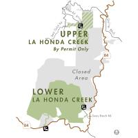 map of the accessible areas of La Honda Creek Preserve