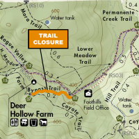 Map of Farm Bypass Trail closure