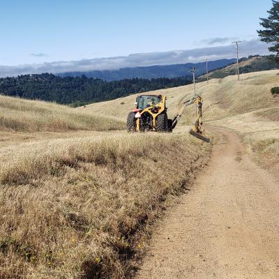 Fire prevention mowing on Monte Bello Road in Monte Bello Preserve. (Rich Hopp)