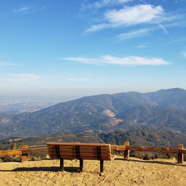 Vista point with bench dedicated to State Senator Jim Beall / photo by Vince Hernandez