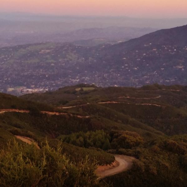 Photo: Emily Schnipper View of Aquinas Trail during sunset in El Sereno Preserve
