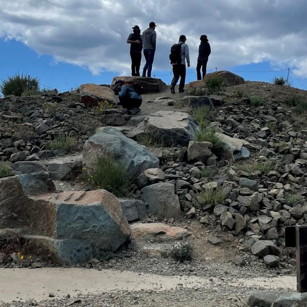 Hikers on the east summit of Mount Umunhum / photo by Deborah Hirst