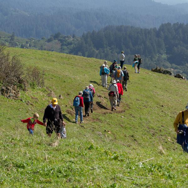Community hike event at Russian Ridge Open Space Preserve