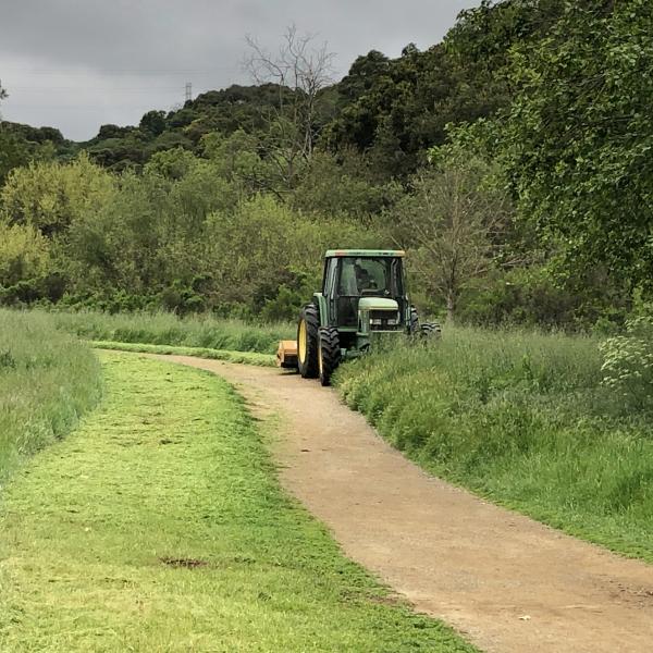 Rancho San Antonio Preserve mowing for fire safety, April 2020
