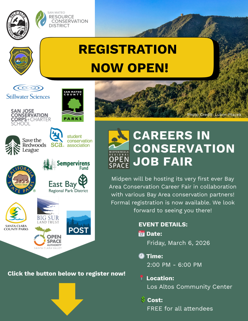 Flyer for the Midpen Careers in Conservation job fair