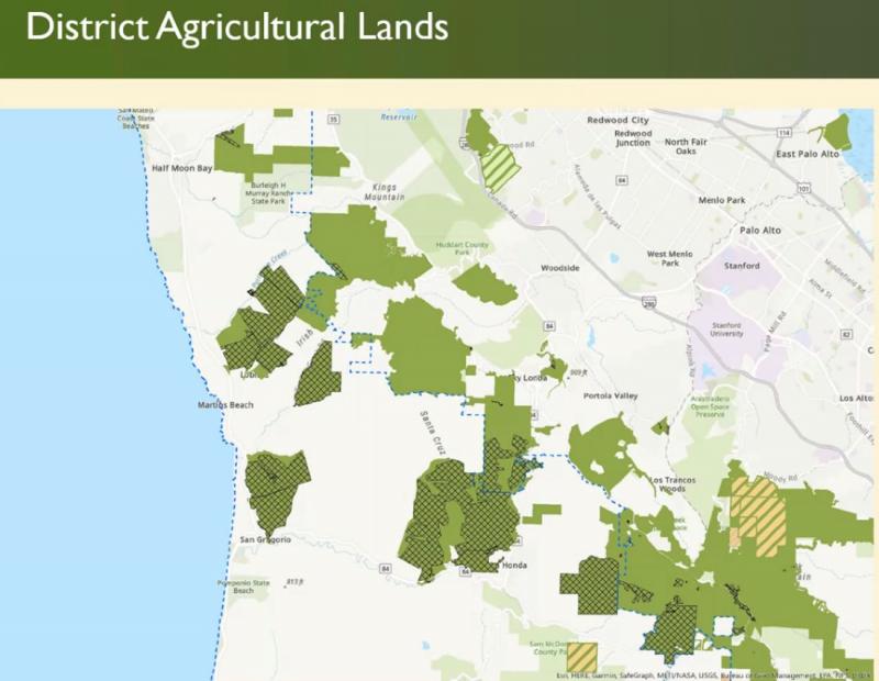 Map of Midpen ag lands.