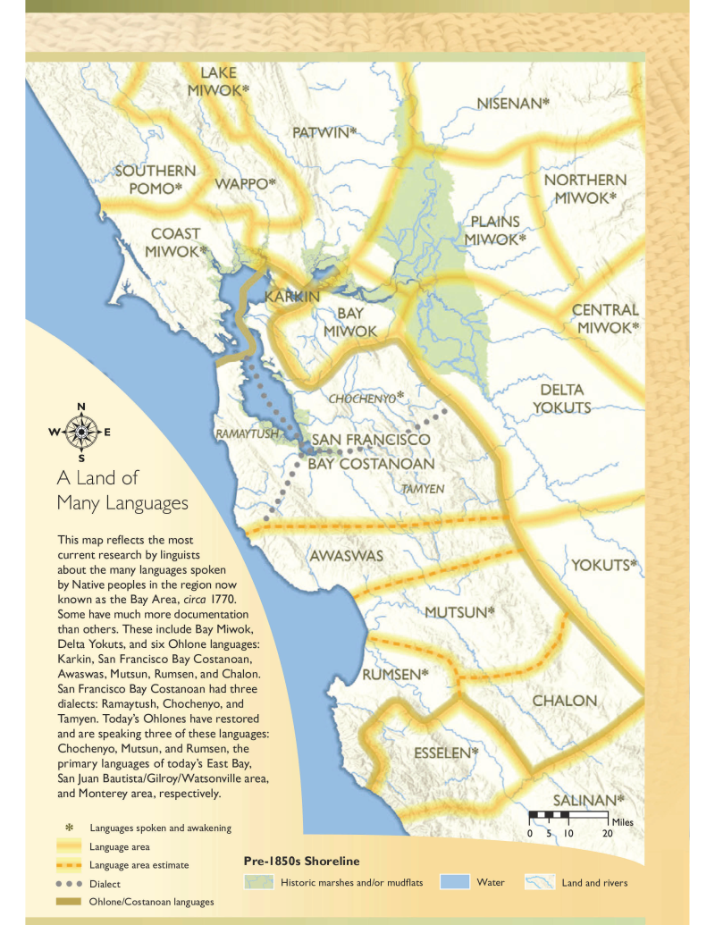 Map of Bay Area indigenous languages