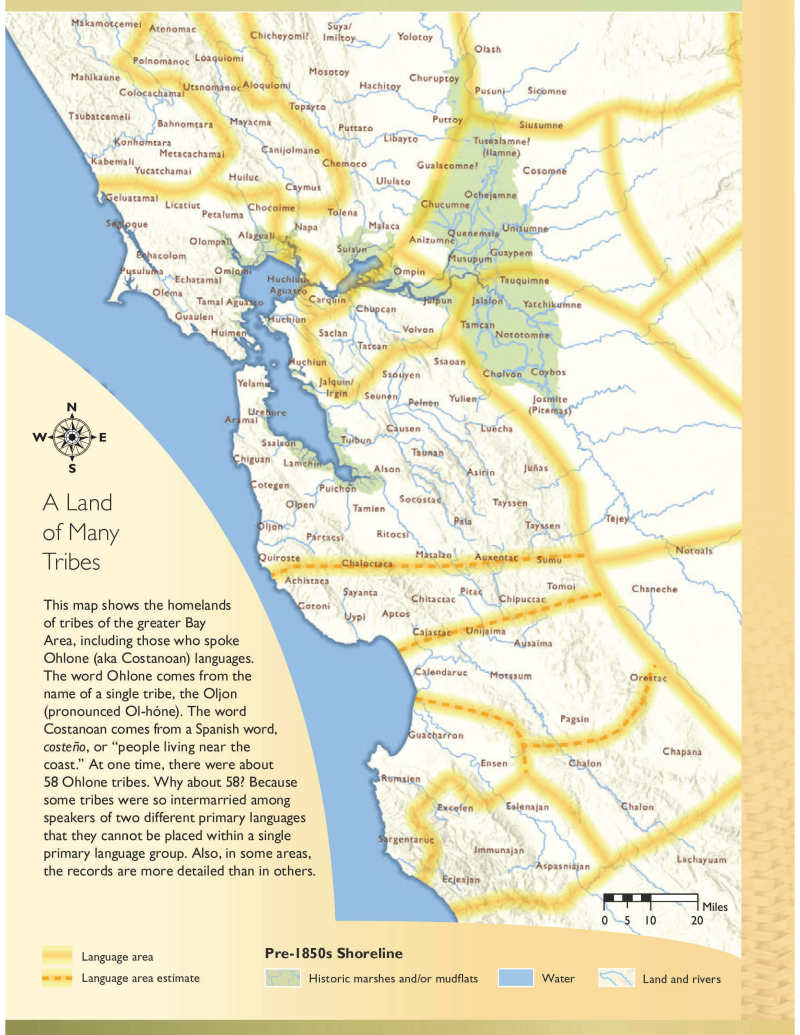 Map of Bay Area indigenous tribes
