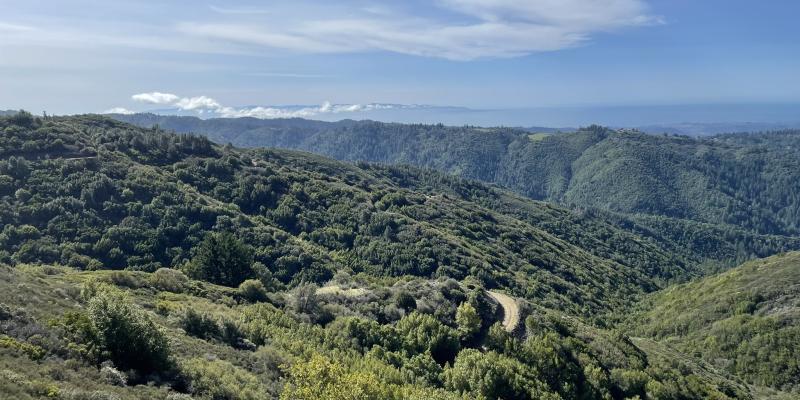 A view of a property added to Sierra Azul Preserve with green hills