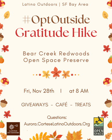 Latino Outdoors #OptOutside Gratitude Hike Flyer