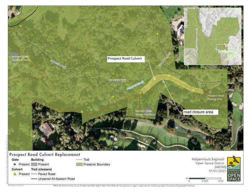 Prospect Road Culvert Project map