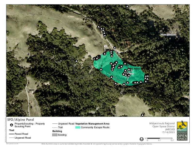Map of Alpine Pond area work for fuel break