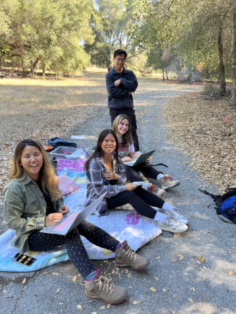 San Jose State University students at an outdoor restoration course