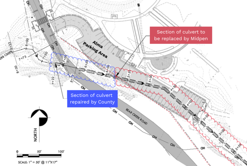 Schematic map showing location of culvert