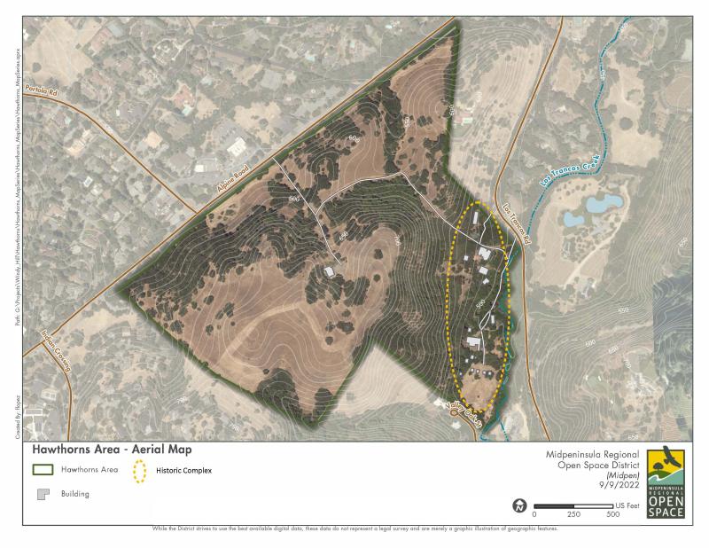 Hawthorns Area - Aerial Map