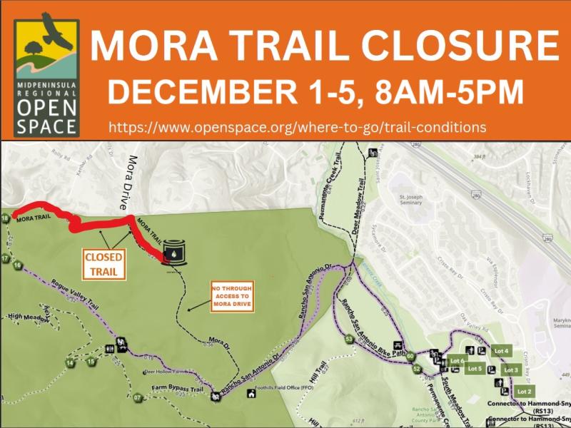 Map of Mora Trail closure
